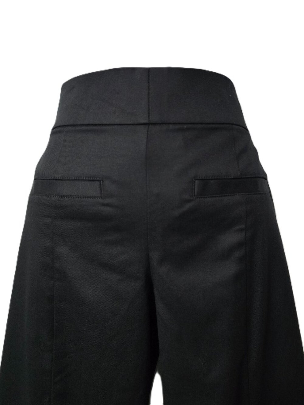 Everlane Tailored Drape Seam Pants 2 2R Wide Leg Mid Rise Ankle Black Career NEW - Picture 5 of 6
